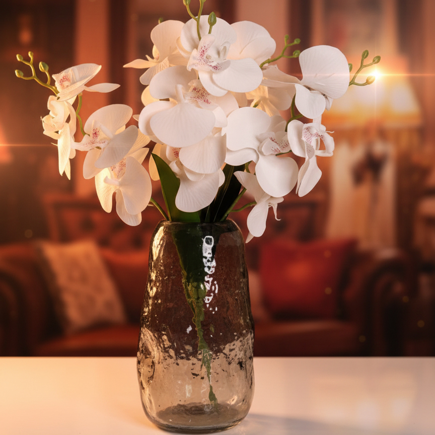 دسته گل مصنوعی ارکیده فالانوپسیس (۵ شاخه‌ای)