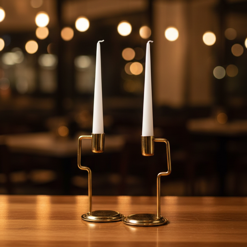 ست جاشمعی فلزی هندسی مدرن (طرح پایه باز) - تصویر 2