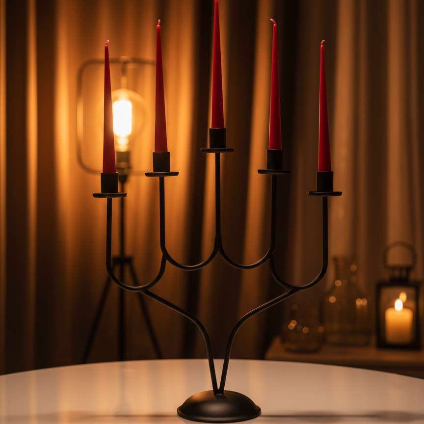 جاشمعی فلزی 5 شعله