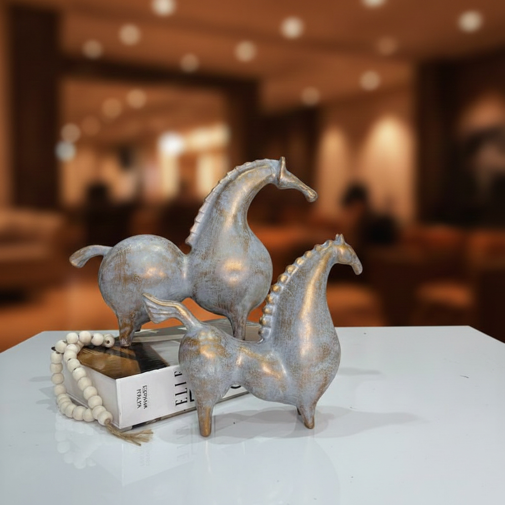 مجسمه دکوری اسب لوکس فانتزی (ست دو عددی) - تصویر 2