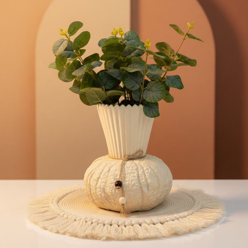 گلدان دکوری پلی رزین مدل طرح رها