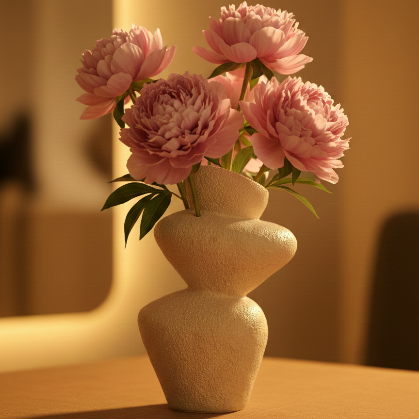 گلدان دکوری سهطبقه گلایل مدرن (طرح متقارن)