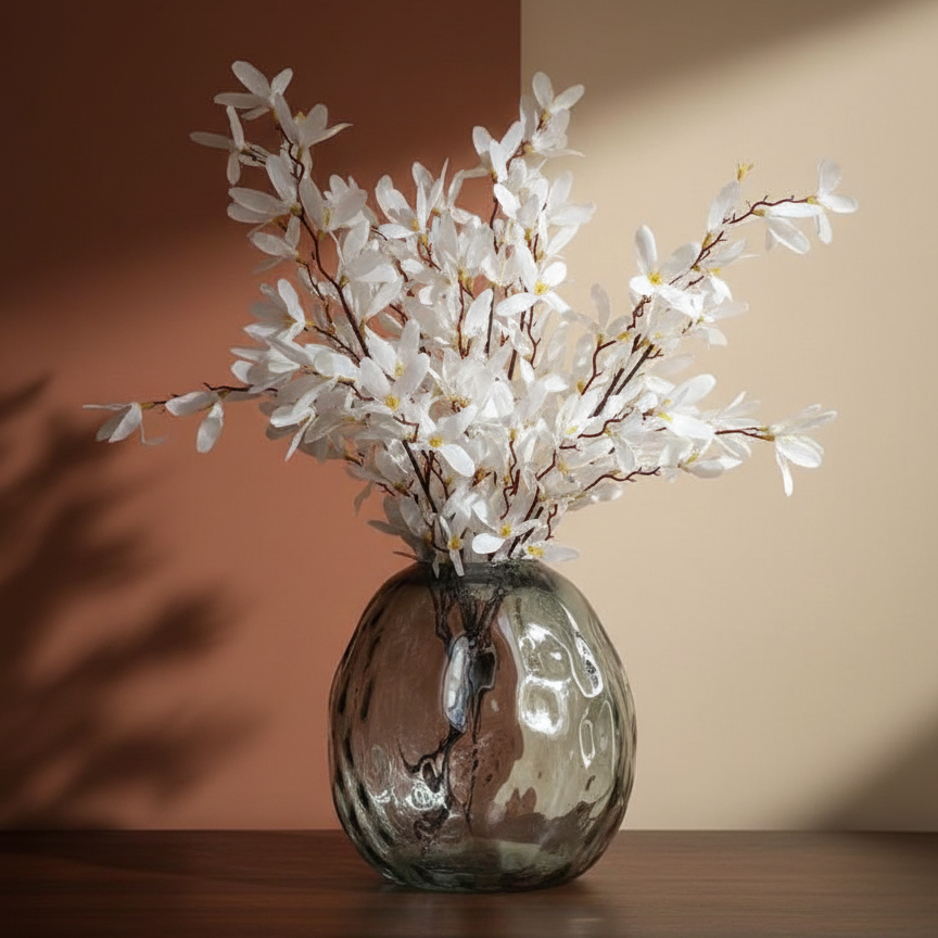 گلدان شیشهای د فرم هنری (دستساز)