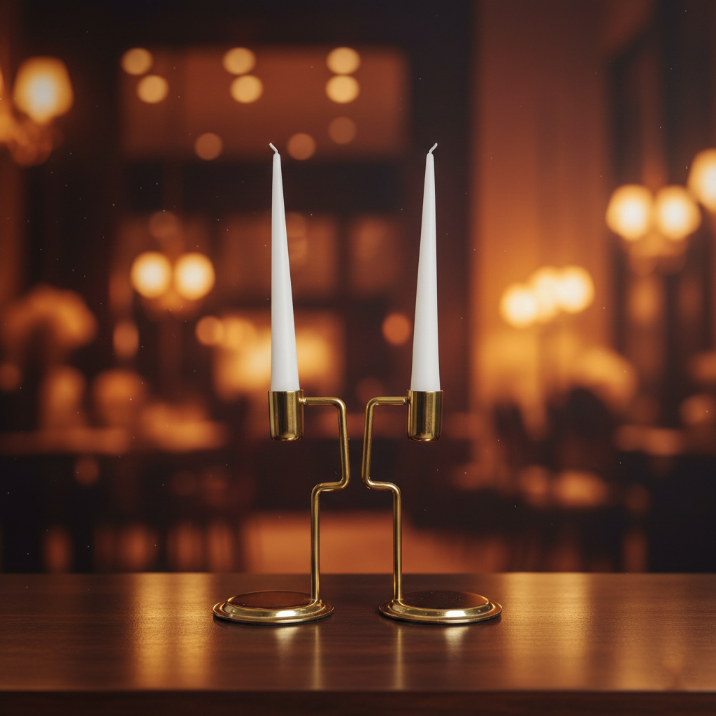 ست جاشمعی فلزی هندسی مدرن (طرح پایه باز)