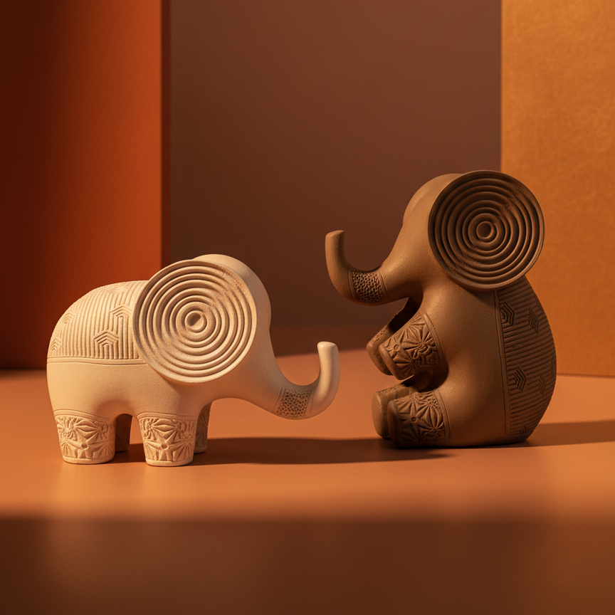 ست مجسمه فیل دکوری (۲ عددی) - تصویر 2