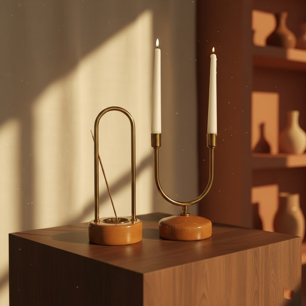 ست دکوراتیو جاشمعی و جاعودی مدل آفاق